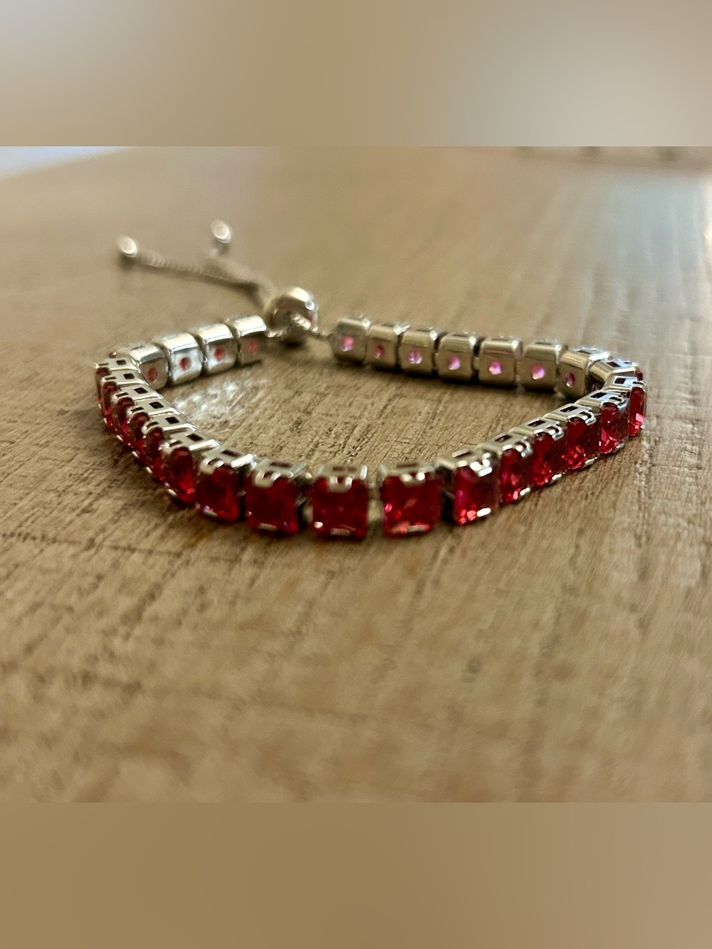 Made with Swarovski pinkish red Tennis Bracelet - Women Jewelry